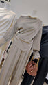 Satin Collar Down  Long Sleeves Blouse With Trousers Sets